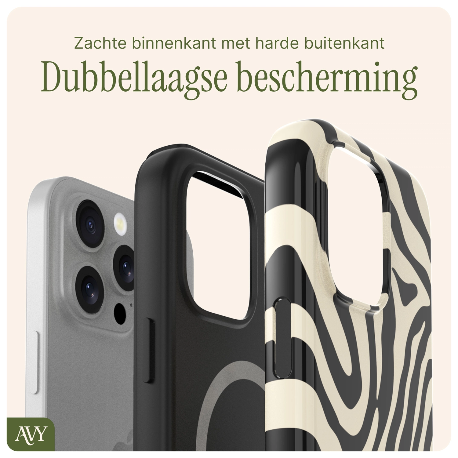 AVY Apple iPhone 13 Pro Hoesje MagSafe Back Cover Serengeti Zebra afbeelding 6