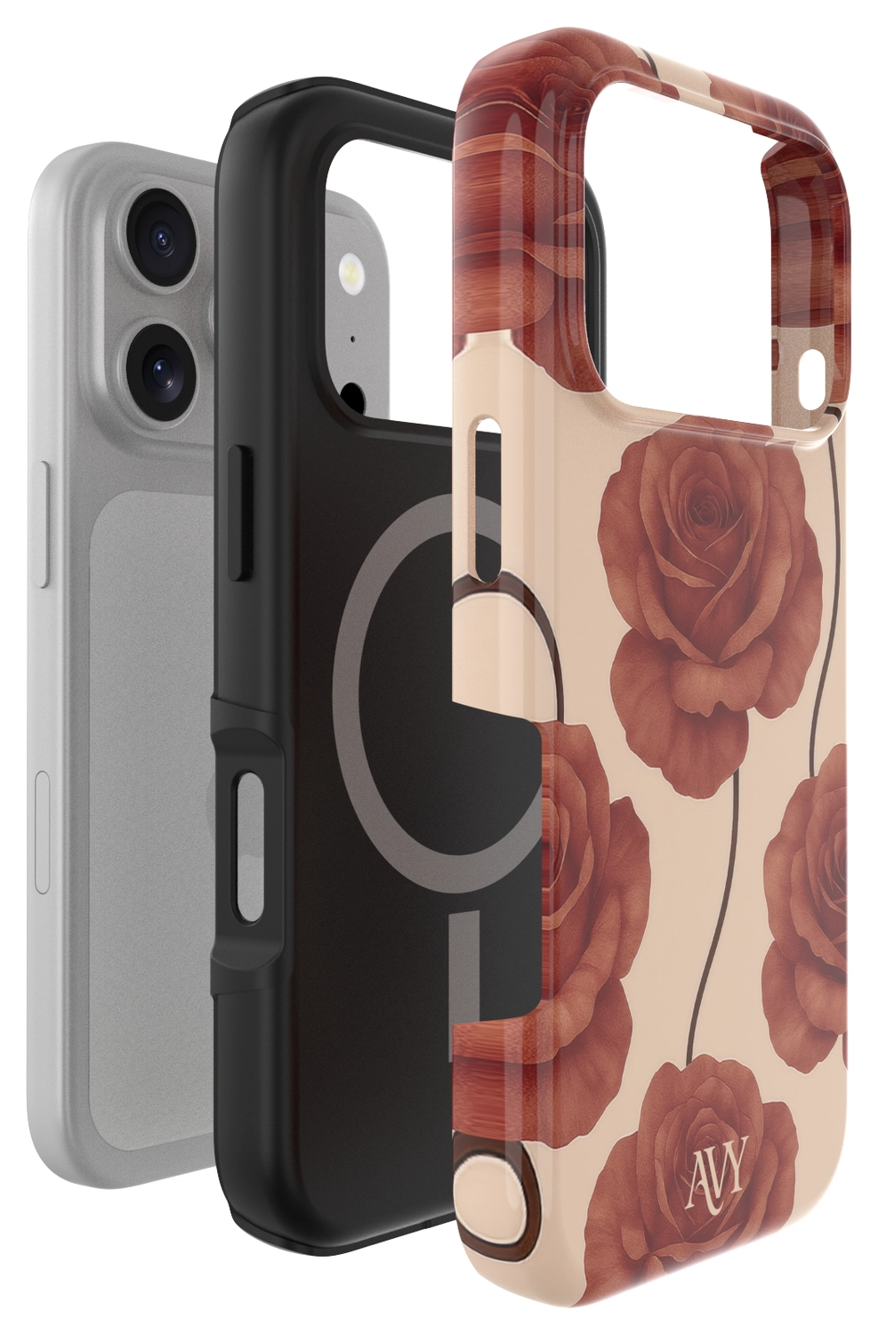 AVY Apple iPhone 17 Pro Hoesje MagSafe Back Cover Botanique Roses afbeelding 13