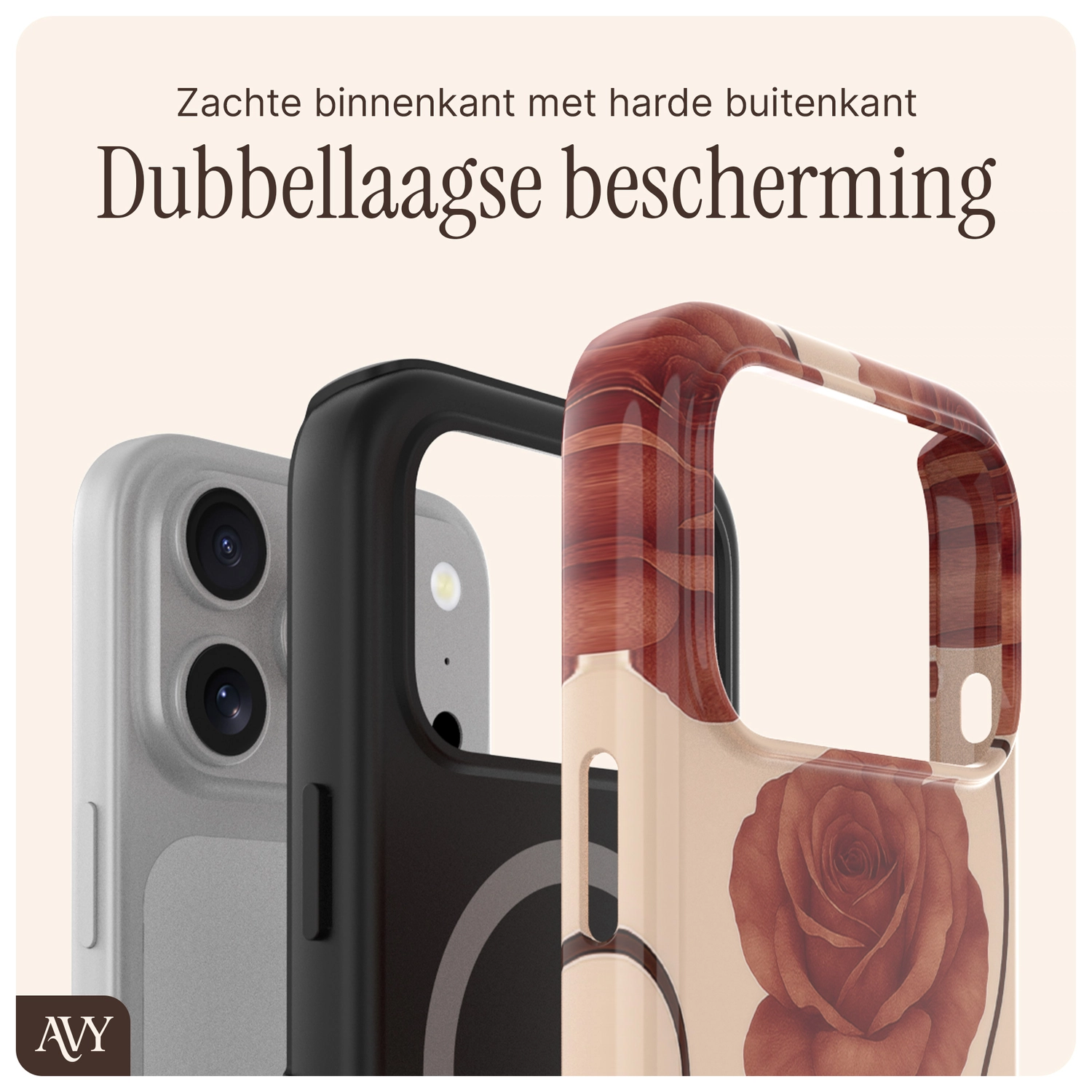 AVY Apple iPhone 17 Pro Max Hoesje MagSafe Back Cover Botanique Roses afbeelding 7