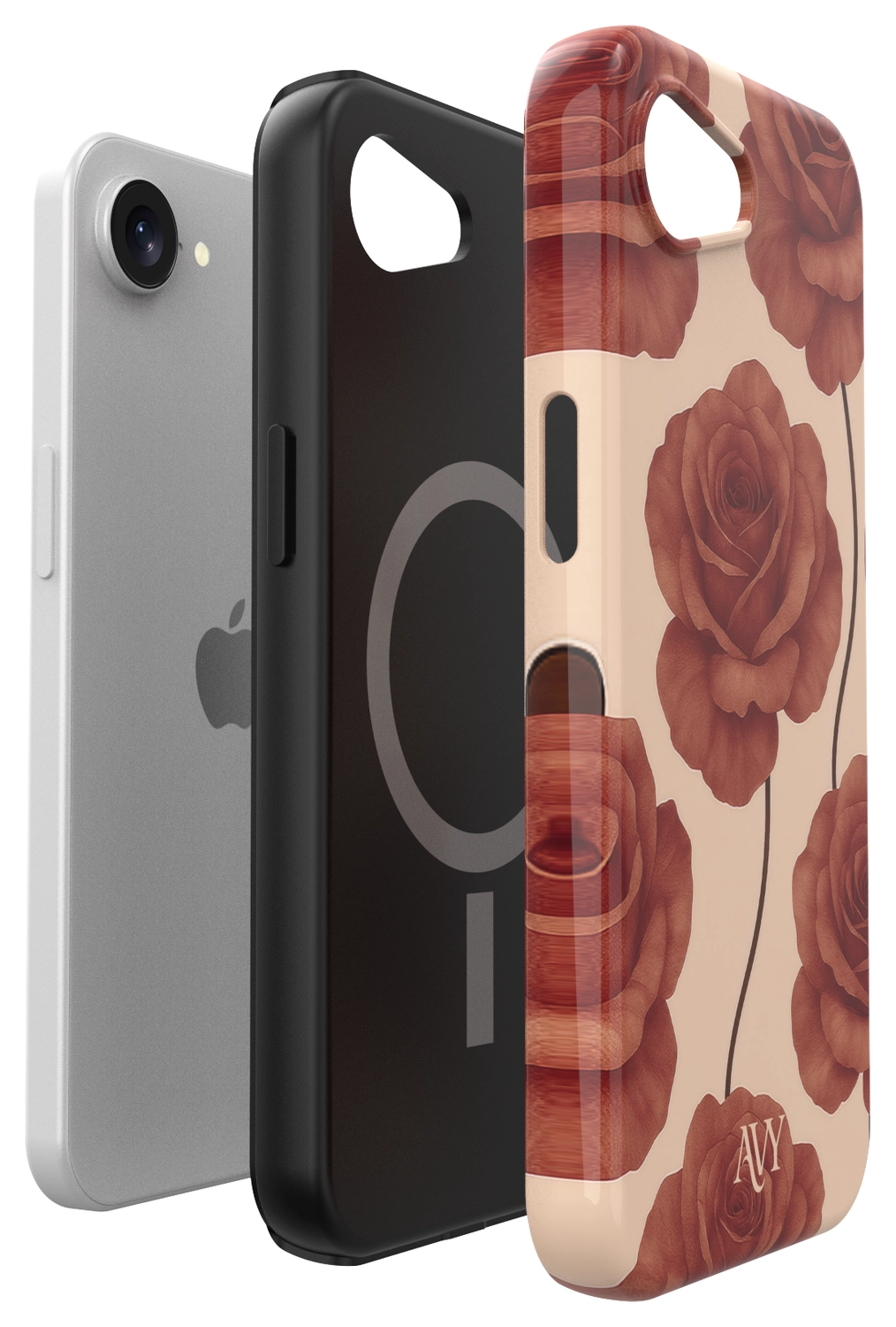 AVY Apple iPhone 17e / 16e Hoesje MagSafe Back Cover Botanique Roses afbeelding 15