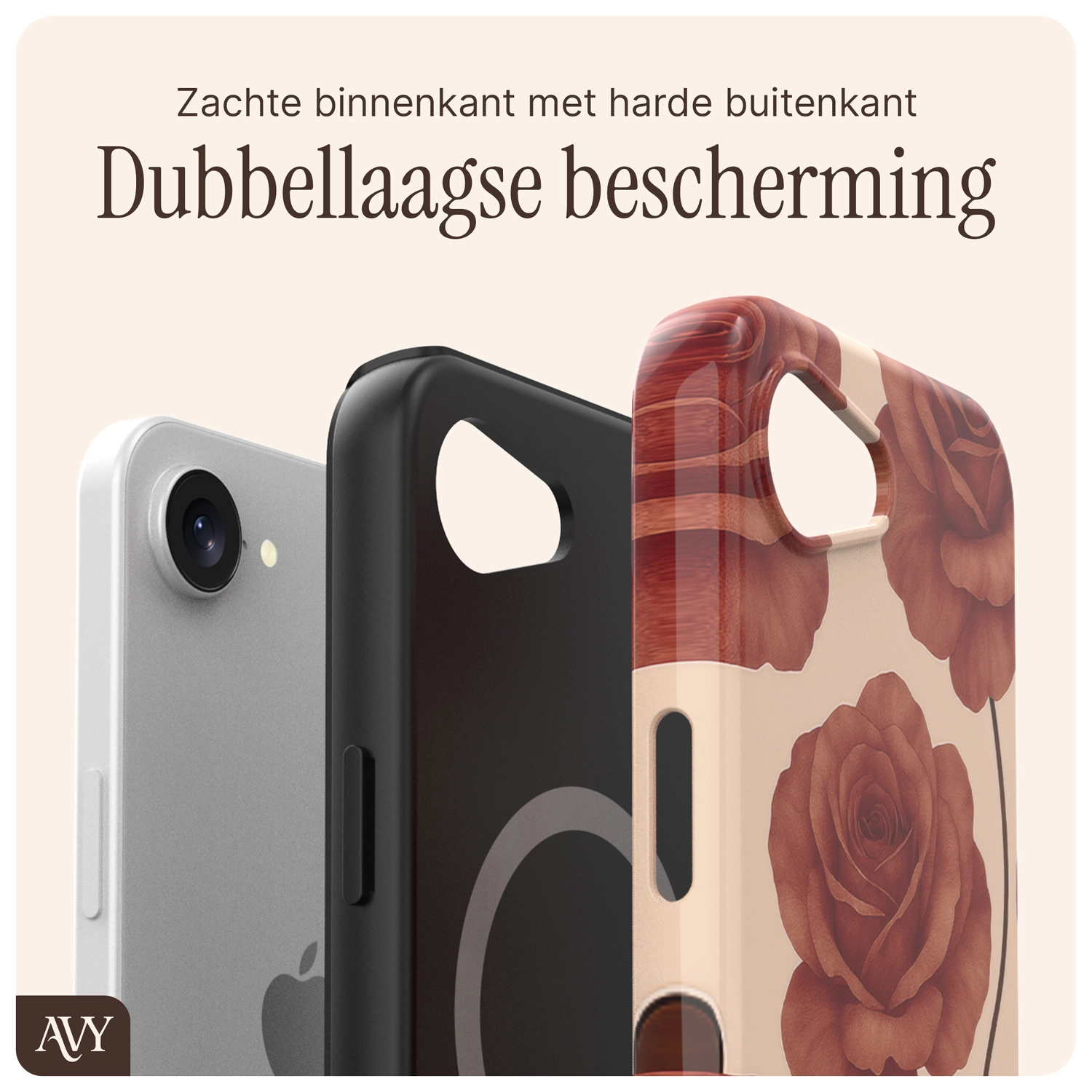AVY Apple iPhone 17e / 16e Hoesje MagSafe Back Cover Botanique Roses afbeelding 6