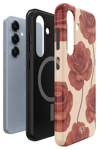 AVY Samsung Galaxy S25 Hoesje MagSafe Back Cover Botanique Roses afbeelding 12