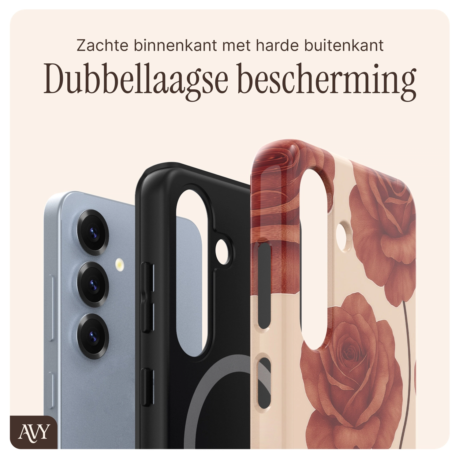 AVY Samsung Galaxy S25 Hoesje MagSafe Back Cover Botanique Roses afbeelding 7