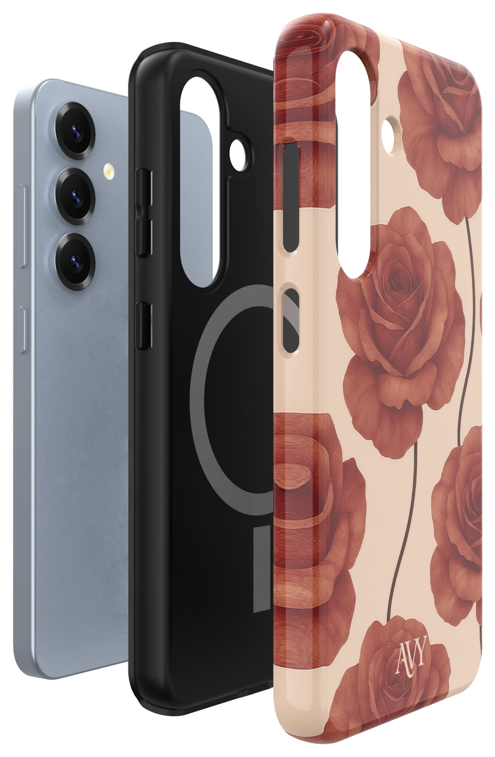 AVY Samsung Galaxy S25 Plus Hoesje MagSafe Back Cover Botanique Roses afbeelding 15
