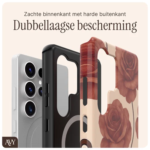 AVY Samsung Galaxy S25 Ultra Hoesje MagSafe Back Cover Botanique Roses afbeelding 5
