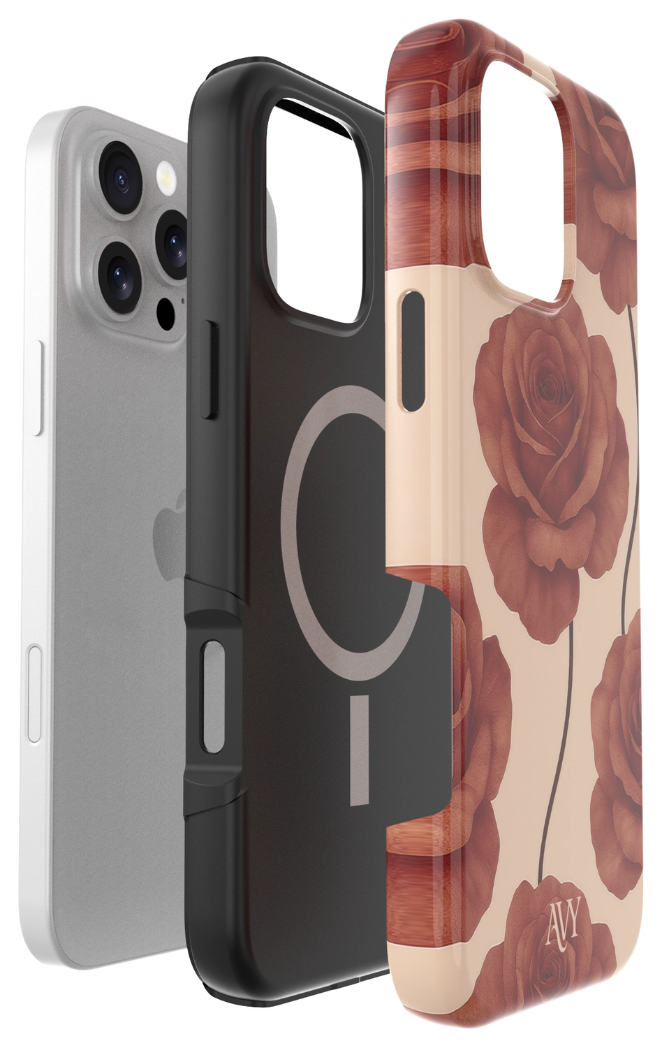 AVY Apple iPhone 16 Pro Max Hoesje MagSafe Back Cover Botanique Roses afbeelding 16