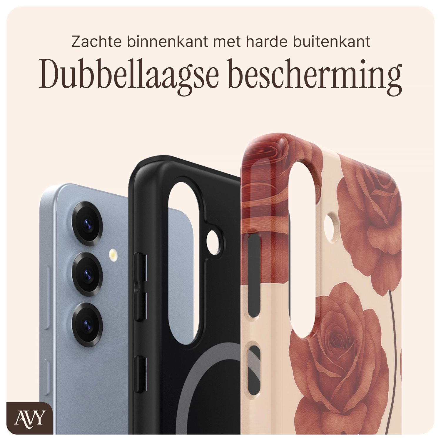 AVY Samsung Galaxy S24 Plus Hoesje MagSafe Back Cover Botanique Roses afbeelding 6