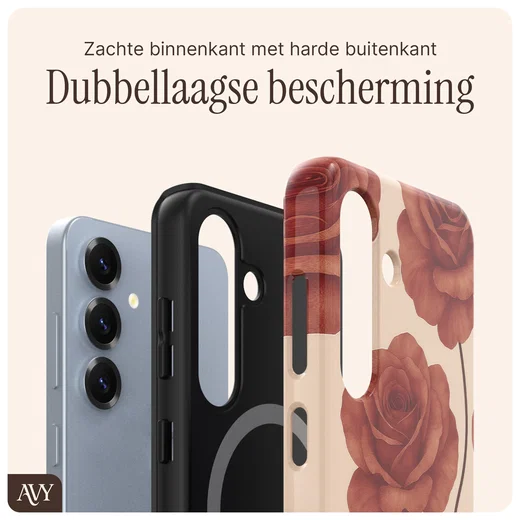 AVY Samsung Galaxy S24 Plus Hoesje MagSafe Back Cover Botanique Roses afbeelding 6