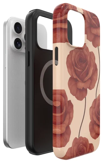 AVY Apple iPhone 15 Pro Max Hoesje MagSafe Back Cover Botanique Roses afbeelding 16