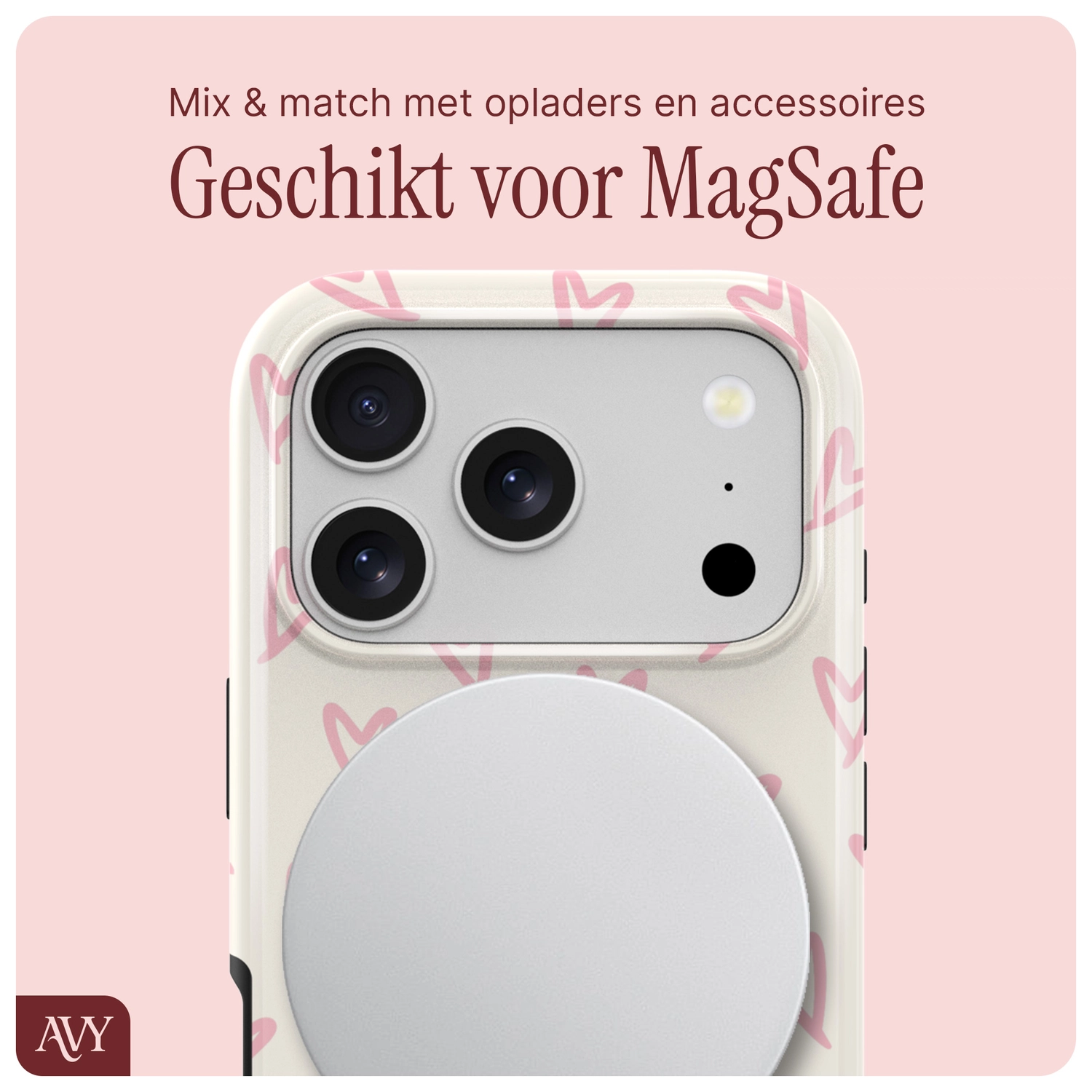 AVY Apple iPhone 17 Pro Max Hoesje MagSafe Back Cover Cupid Blush afbeelding 8