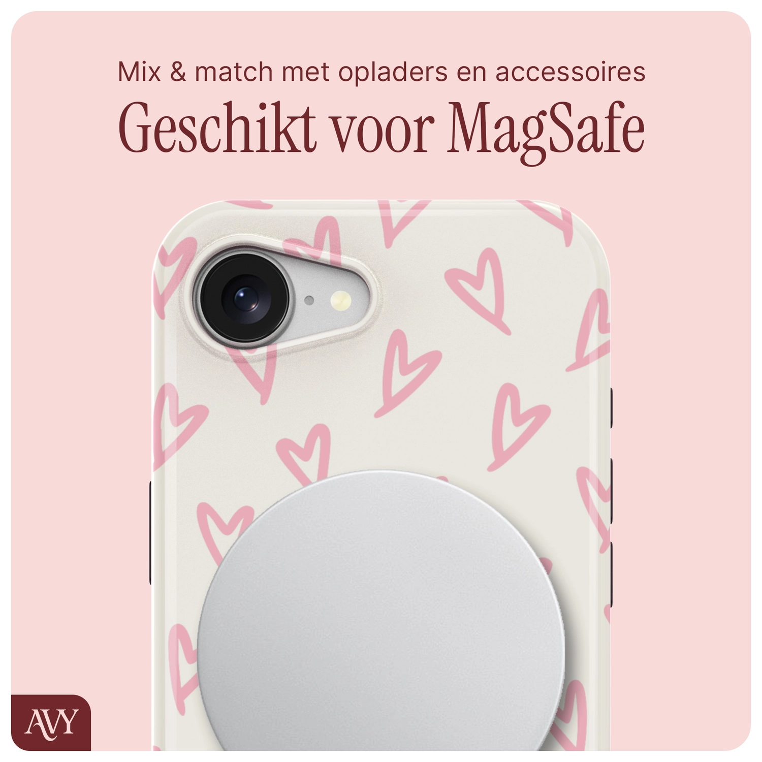 AVY Apple iPhone 17e / 16e Hoesje MagSafe Back Cover Cupid Blush afbeelding 8