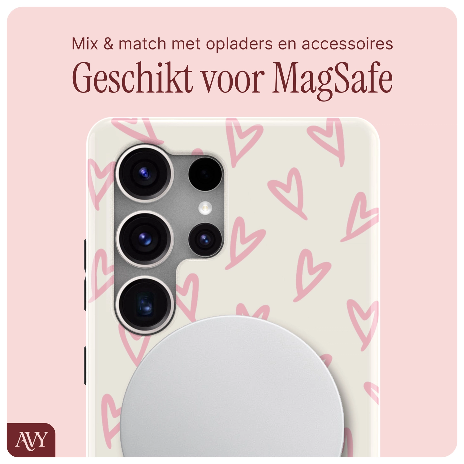AVY Samsung Galaxy S25 Ultra Hoesje MagSafe Back Cover Cupid Blush afbeelding 8