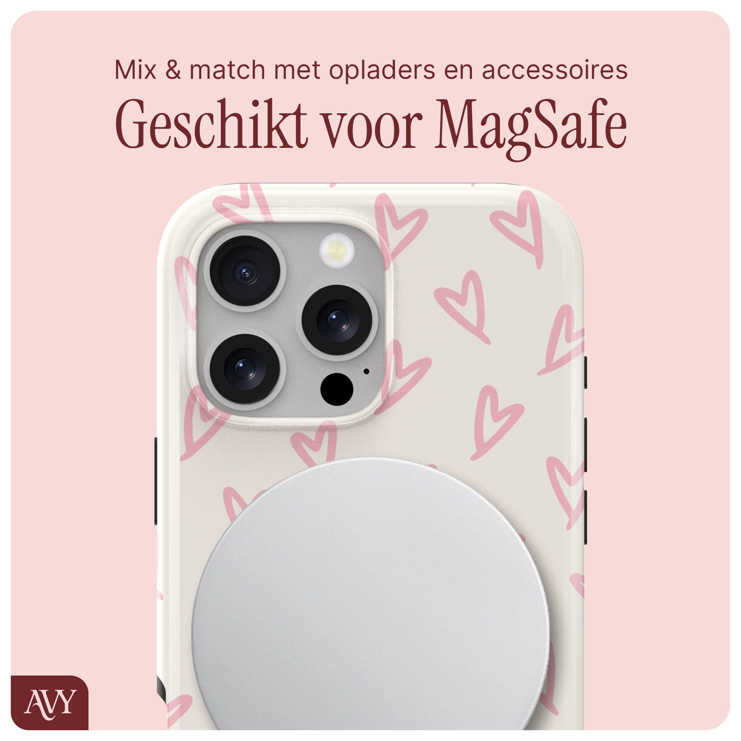 AVY Apple iPhone 12 Pro Max Hoesje MagSafe Back Cover Cupid Blush afbeelding 8