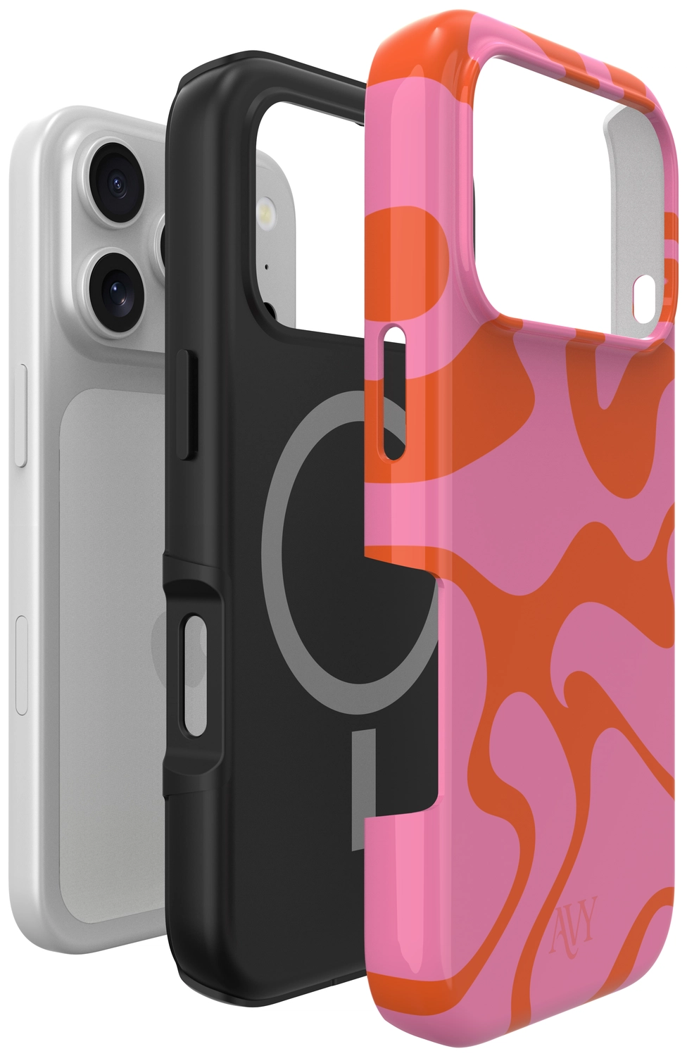 AVY Apple iPhone 17 Pro Hoesje MagSafe Back Cover Rosé Twist afbeelding 11