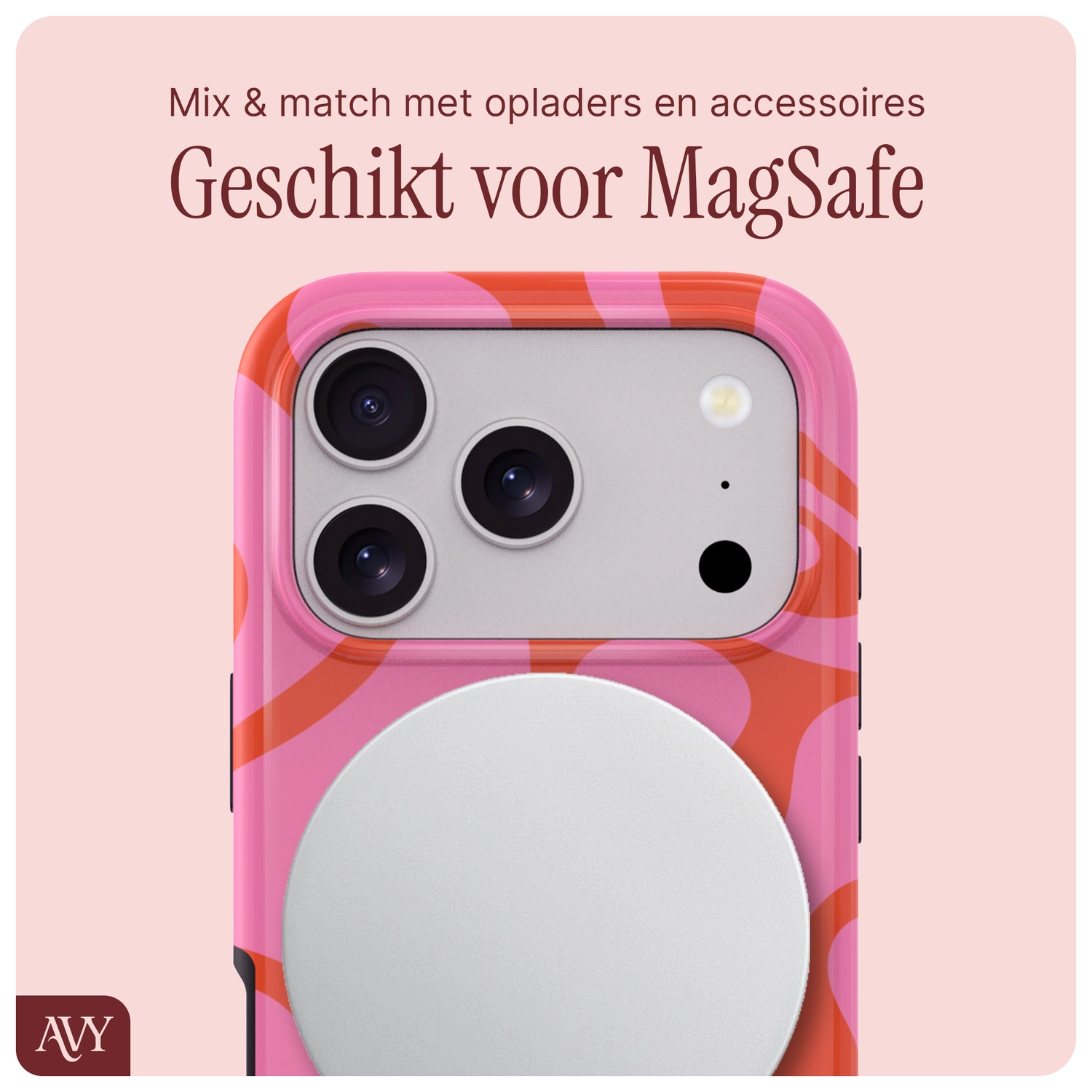 AVY Apple iPhone 17 Pro Max Hoesje MagSafe Back Cover Rosé Twist afbeelding 8