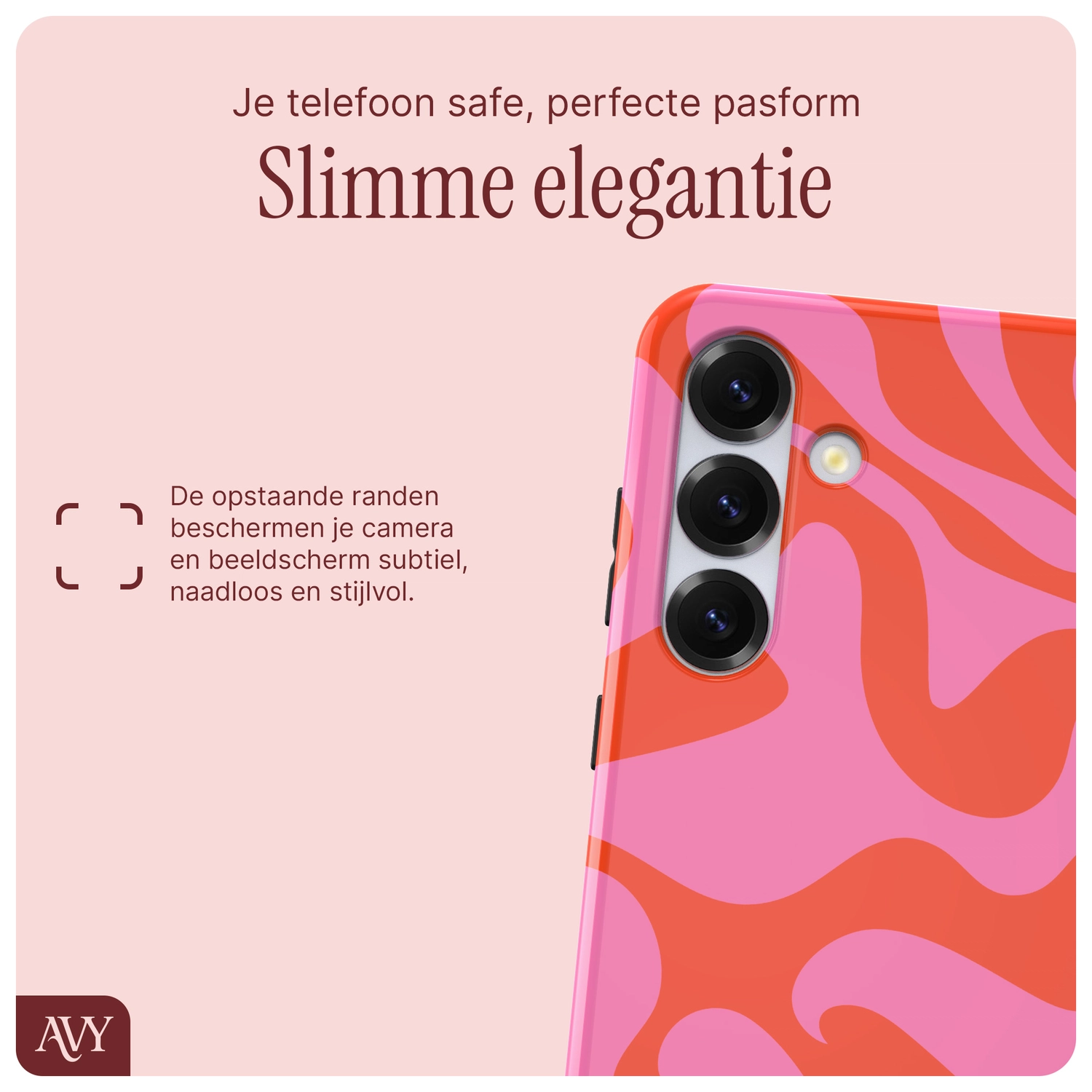 AVY Samsung Galaxy S25 Hoesje MagSafe Back Cover Rosé Twist afbeelding 8