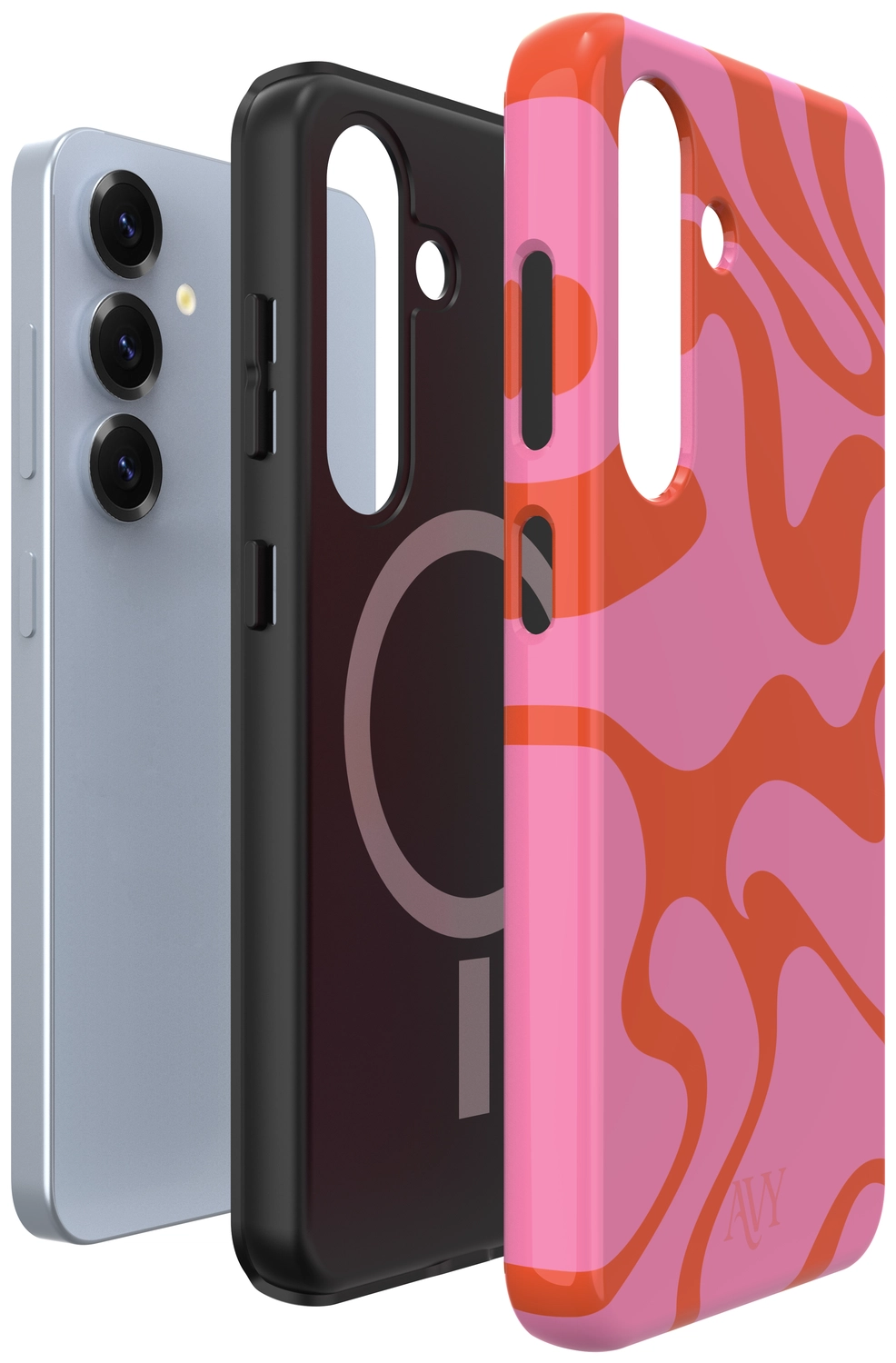AVY Samsung Galaxy S25 Hoesje MagSafe Back Cover Rosé Twist afbeelding 10