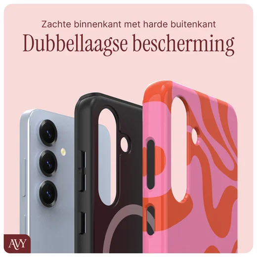 AVY Samsung Galaxy S25 Hoesje MagSafe Back Cover Rosé Twist afbeelding 6