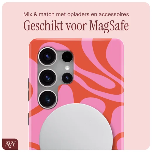 AVY Samsung Galaxy S25 Ultra Hoesje MagSafe Back Cover Rosé Twist afbeelding 7