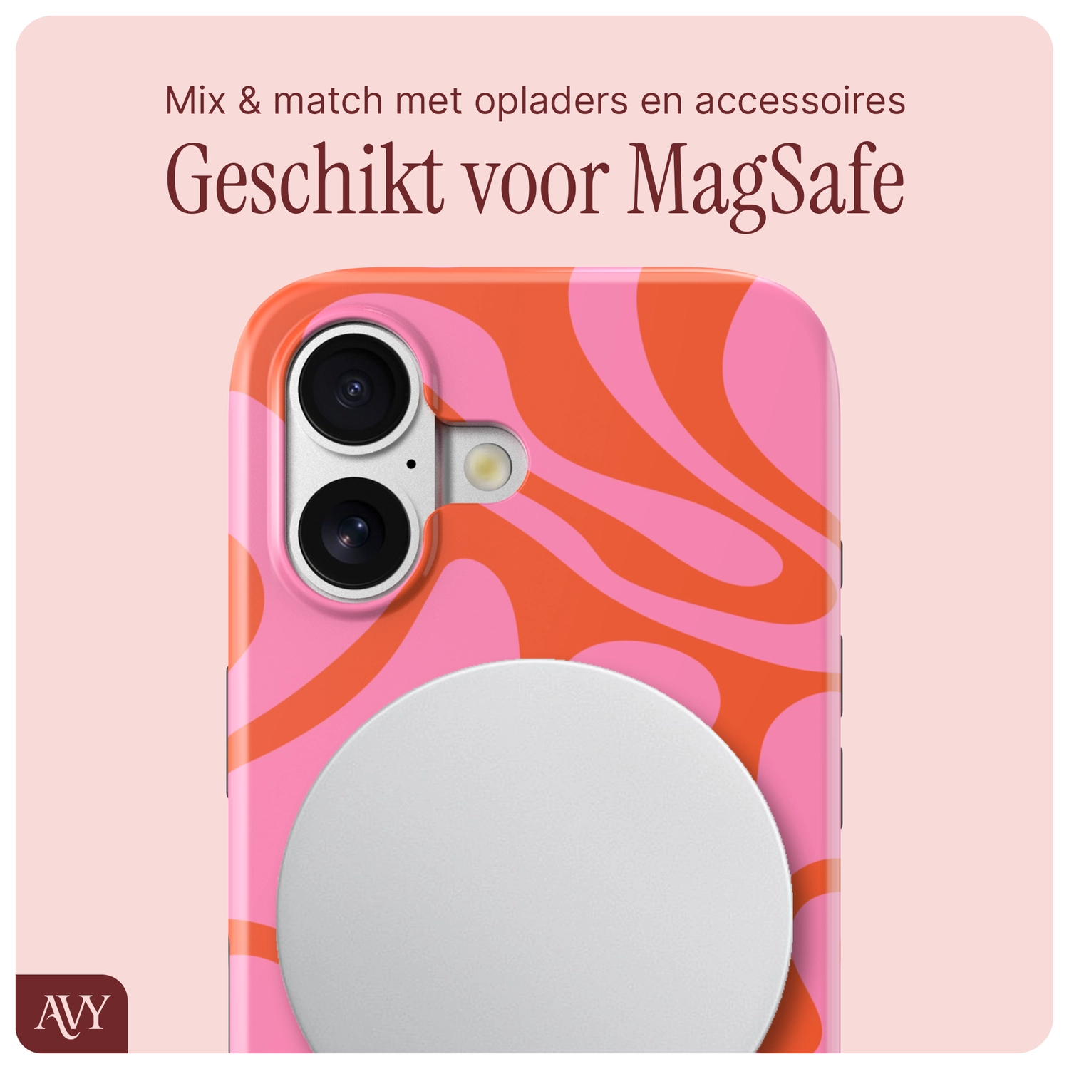 AVY Apple iPhone 16 Hoesje MagSafe Back Cover Rosé Twist afbeelding 8