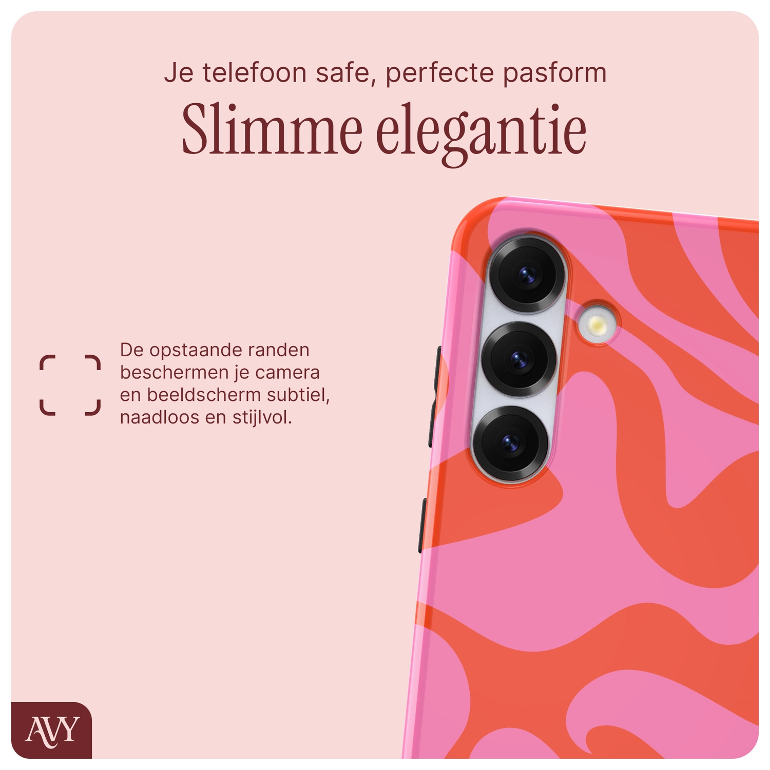AVY Samsung Galaxy S24 Hoesje MagSafe Back Cover Rosé Twist afbeelding 8