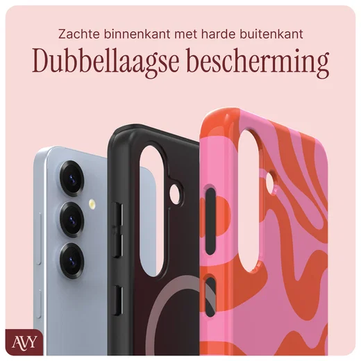 AVY Samsung Galaxy S24 Hoesje MagSafe Back Cover Rosé Twist afbeelding 6