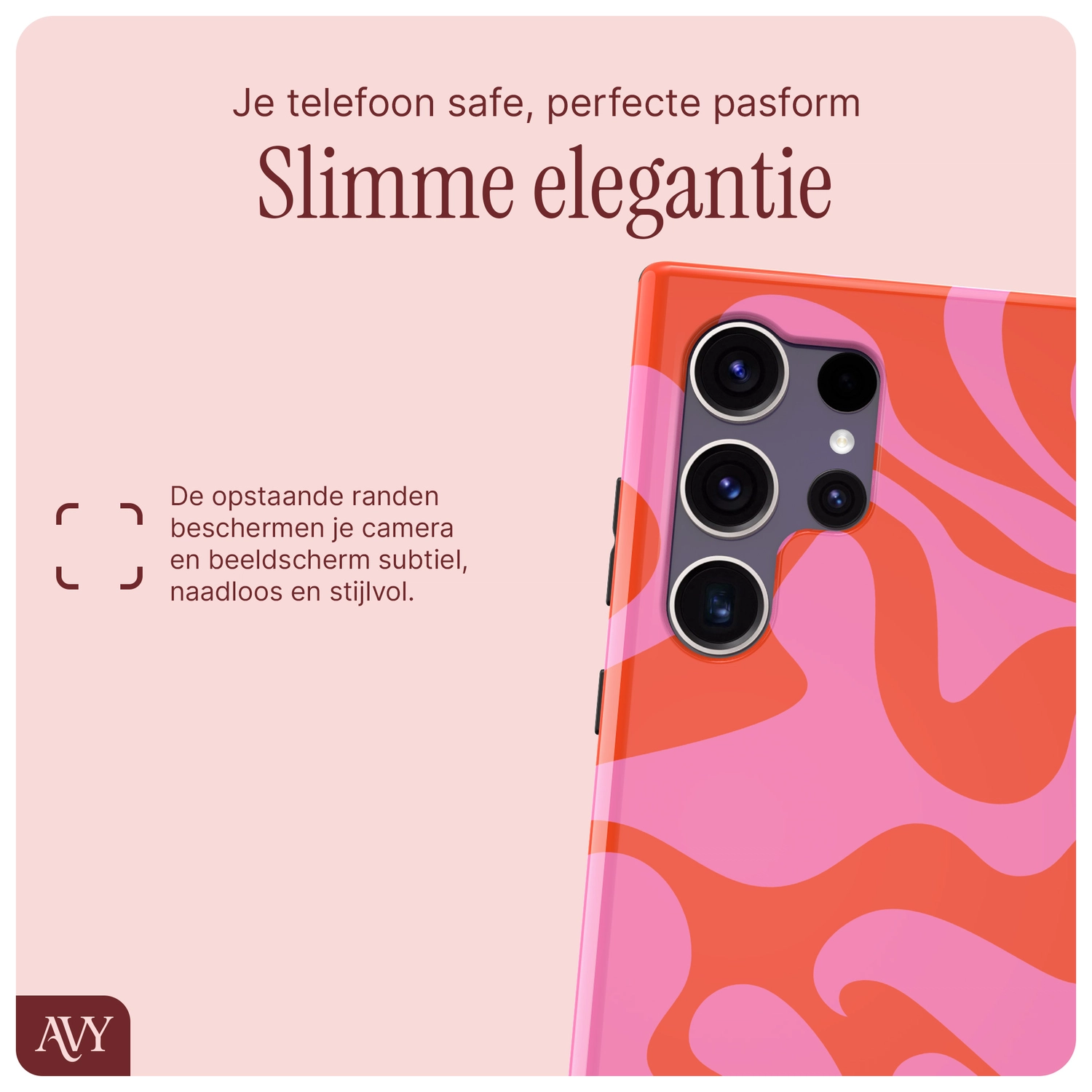 AVY Samsung Galaxy S24 Ultra Hoesje MagSafe Back Cover Rosé Twist afbeelding 8