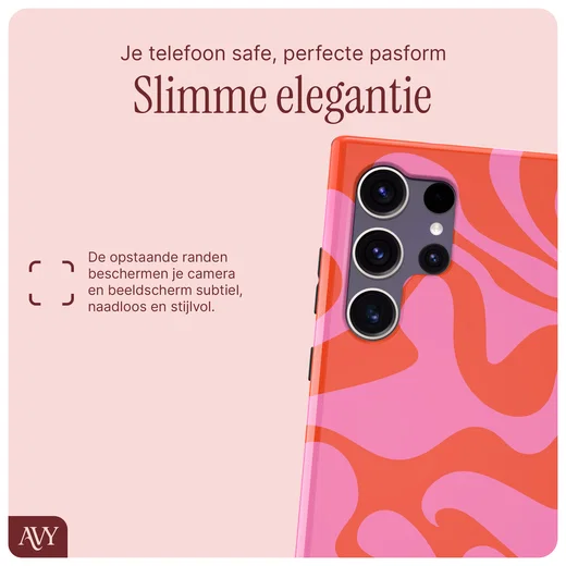 AVY Samsung Galaxy S24 Ultra Hoesje MagSafe Back Cover Rosé Twist afbeelding 8