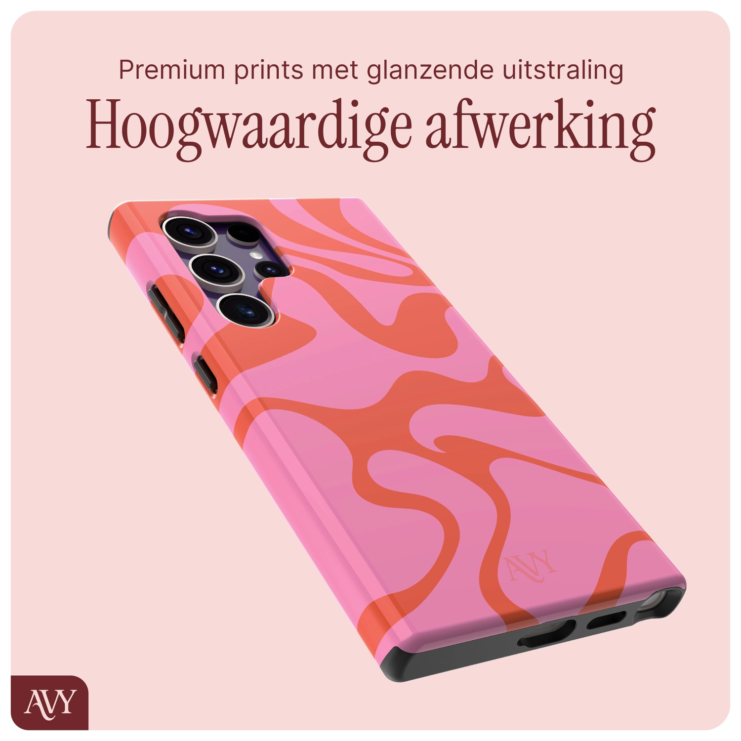 AVY Samsung Galaxy S24 Ultra Hoesje MagSafe Back Cover Rosé Twist afbeelding 9