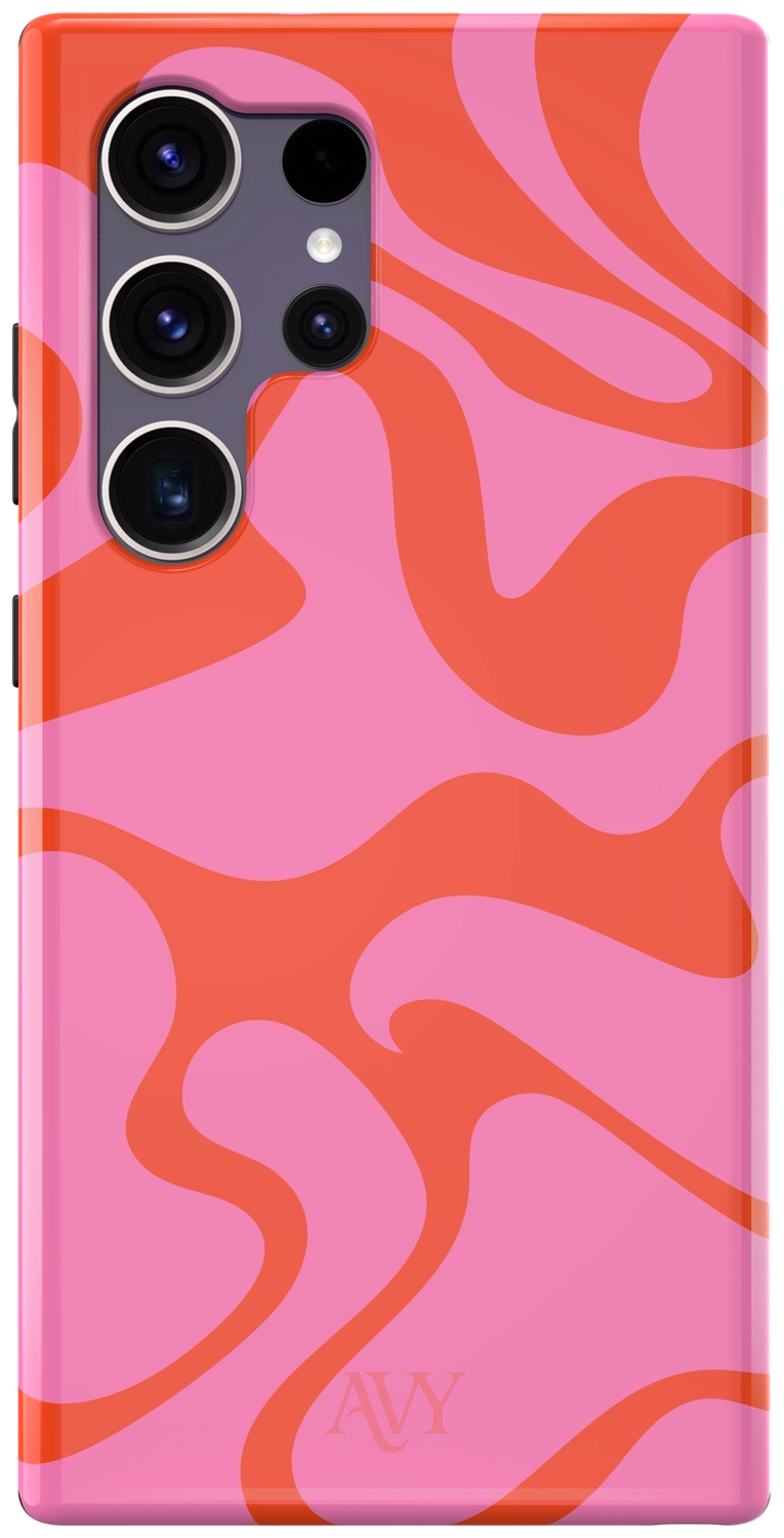 AVY Samsung Galaxy S24 Ultra Hoesje MagSafe Back Cover Rosé Twist afbeelding 1