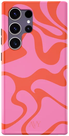 AVY Samsung Galaxy S24 Ultra Hoesje MagSafe Back Cover Rosé Twist afbeelding 1