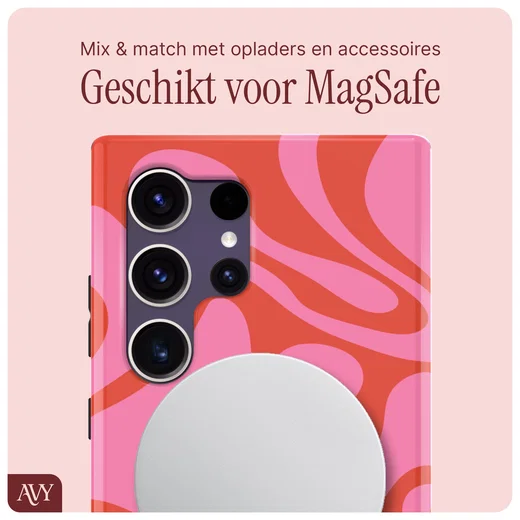 AVY Samsung Galaxy S24 Ultra Hoesje MagSafe Back Cover Rosé Twist afbeelding 7