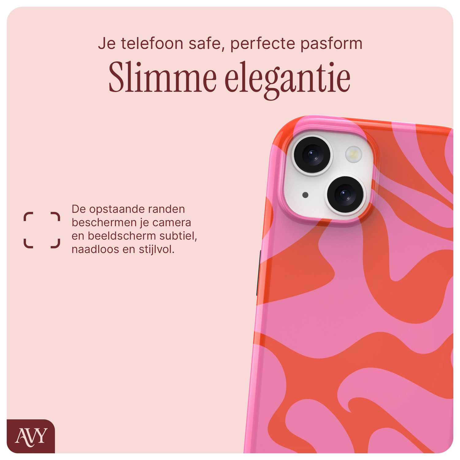 AVY Apple iPhone 15 Hoesje MagSafe Back Cover Rosé Twist afbeelding 9