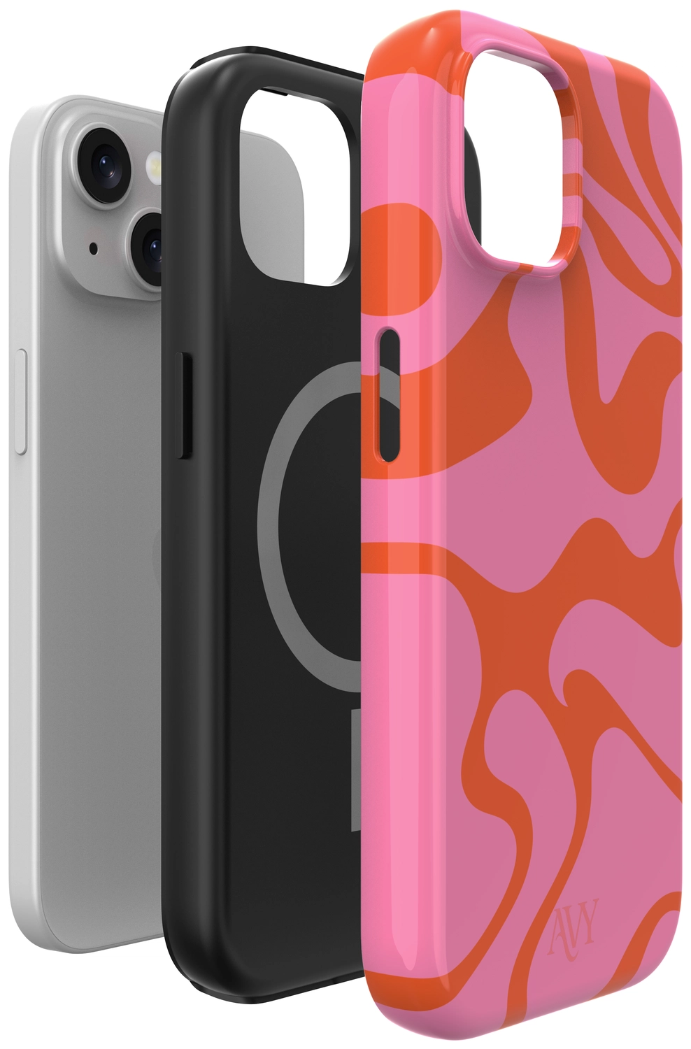 AVY Apple iPhone 15 Hoesje MagSafe Back Cover Rosé Twist afbeelding 11