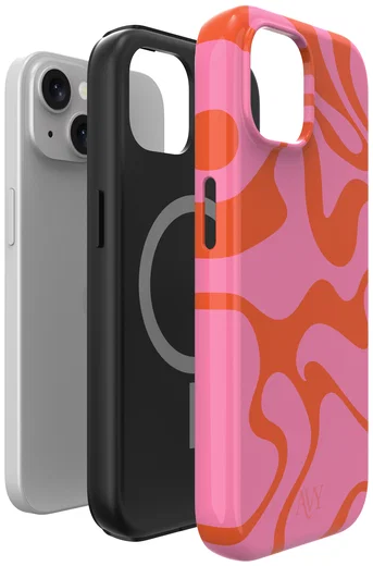 AVY Apple iPhone 15 Hoesje MagSafe Back Cover Rosé Twist afbeelding 11