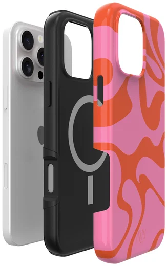 AVY Apple iPhone 15 Pro Hoesje MagSafe Back Cover Rosé Twist afbeelding 11