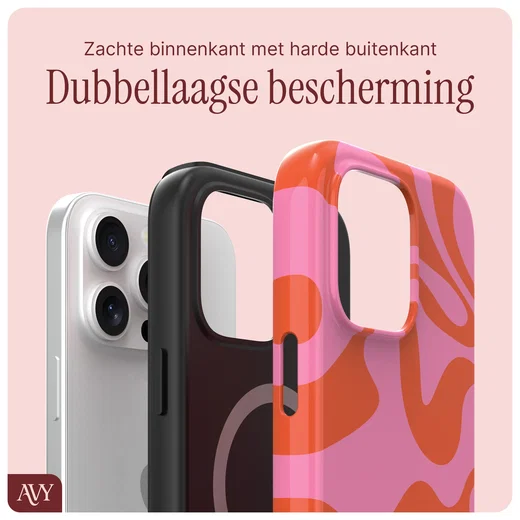 AVY Apple iPhone 15 Pro Max Hoesje MagSafe Back Cover Rosé Twist afbeelding 7