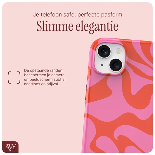 AVY Apple iPhone 14 / 13 Hoesje MagSafe Back Cover Rosé Twist afbeelding 8