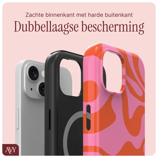 AVY Apple iPhone 14 / 13 Hoesje MagSafe Back Cover Rosé Twist afbeelding 6