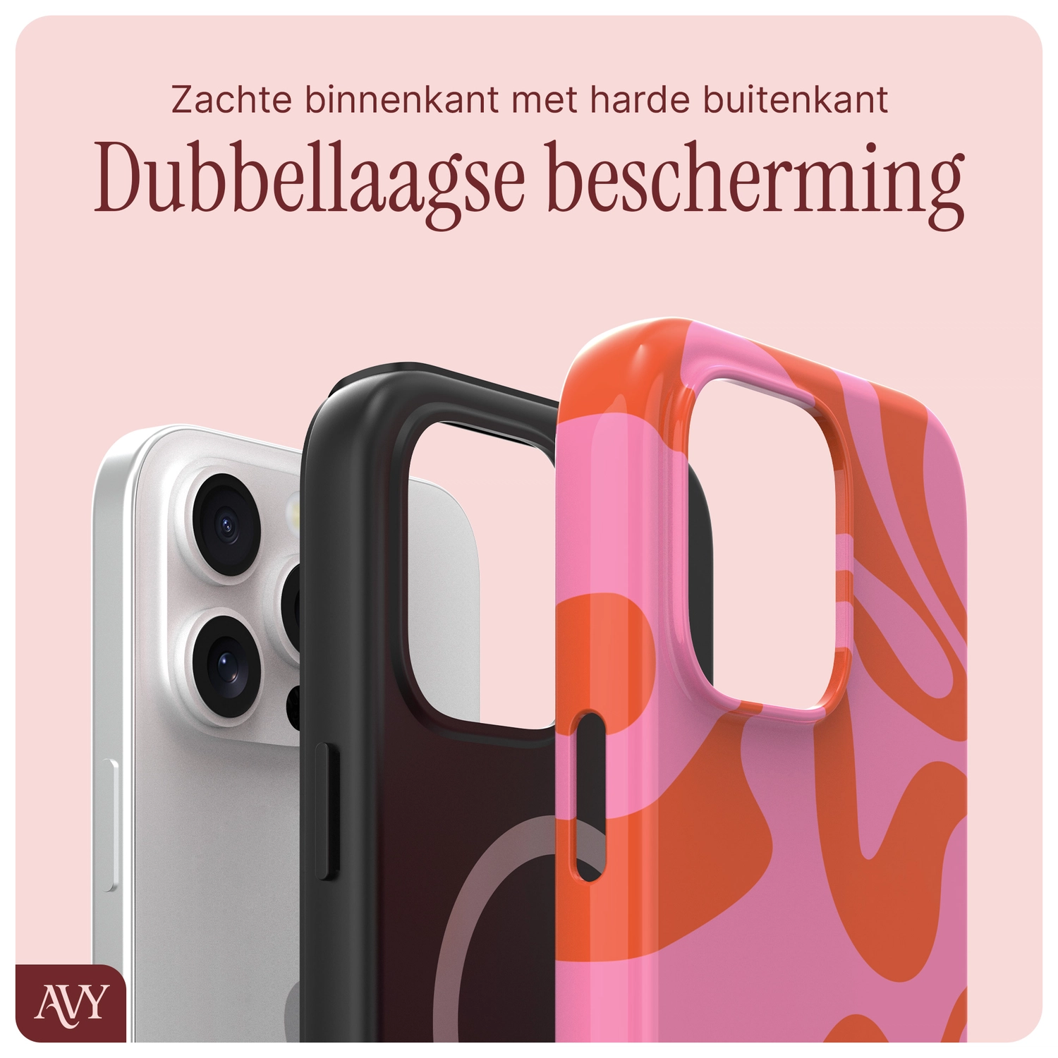 AVY Apple iPhone 12 Pro Max Hoesje MagSafe Back Cover Rosé Twist afbeelding 7