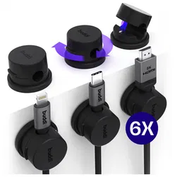 Buddi Sorted Magnetische Kabelclip Organizer voor Bureau en Nachtkastje 6-Pack afbeelding