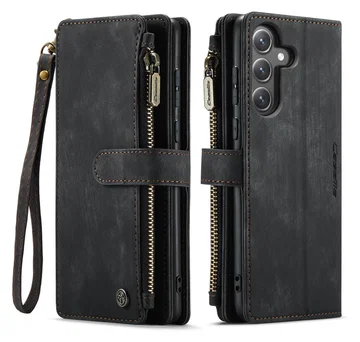 CaseMe C30 Samsung Galaxy S25 FE Hoesje Pasjeshouder Book Case Zwart