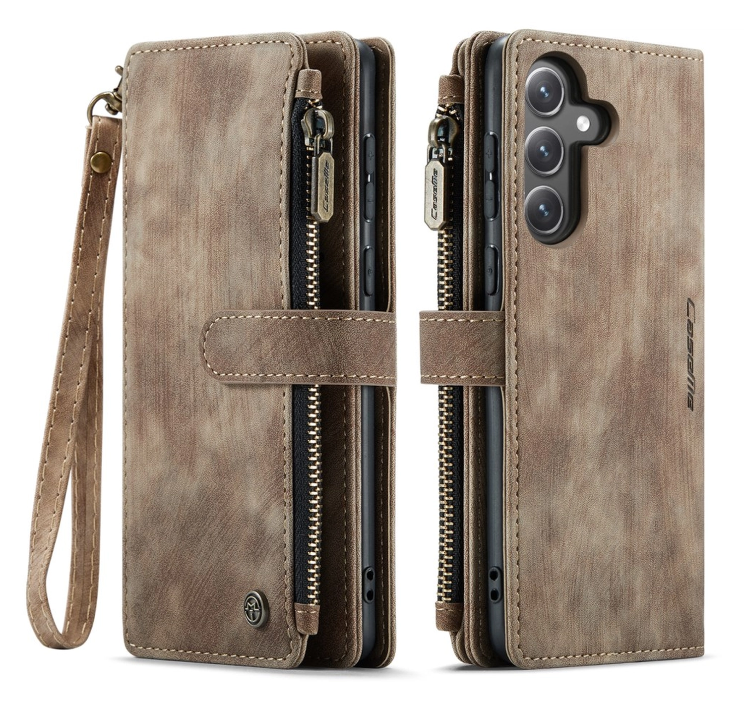 CaseMe C30 Samsung Galaxy S25 FE Hoesje Pasjeshouder Book Case Bruin afbeelding 1