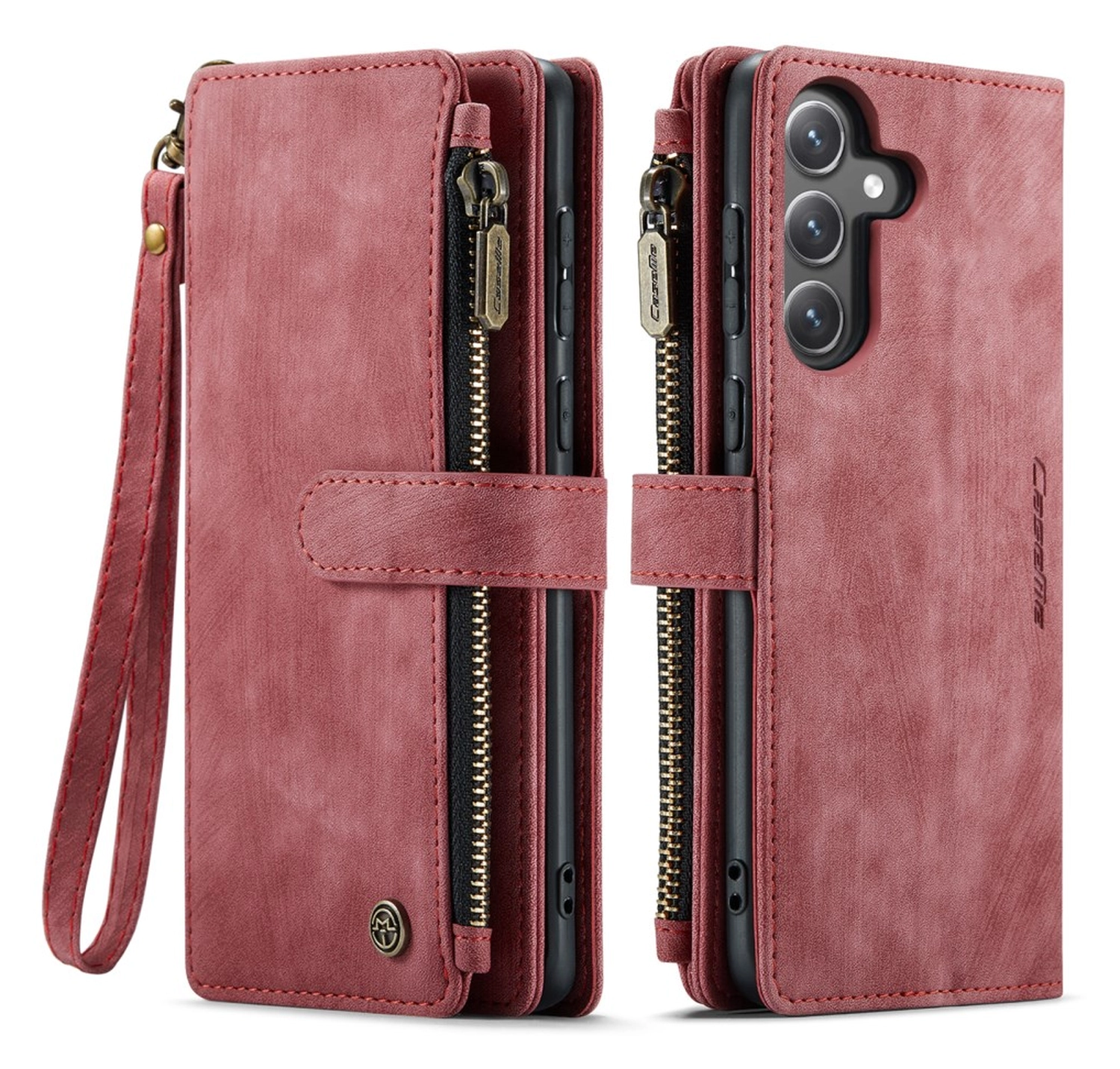 CaseMe C30 Samsung Galaxy S25 FE Hoesje Pasjeshouder Book Case Rood afbeelding 1
