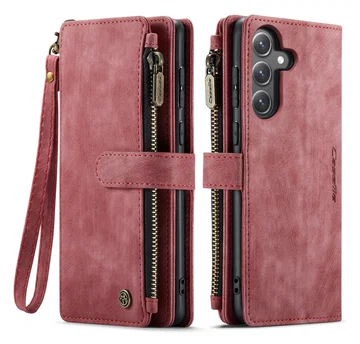 CaseMe C30 Samsung Galaxy S25 FE Hoesje Pasjeshouder Book Case Rood