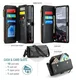 CaseMe C36 Samsung Galaxy S25 FE Hoesje Zipper Book Case Zwart afbeelding 4