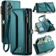 CaseMe C36 Samsung Galaxy S25 FE Hoesje Zipper Book Case Blauw