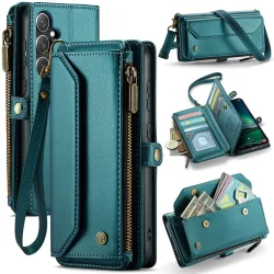 CaseMe C36 Samsung Galaxy S25 FE Hoesje Zipper Book Case Blauw afbeelding