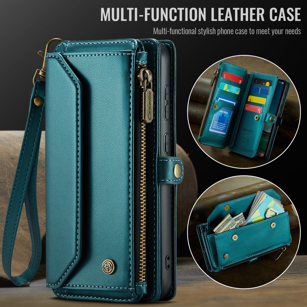 CaseMe C36 Samsung Galaxy S25 FE Hoesje Zipper Book Case Blauw afbeelding 9