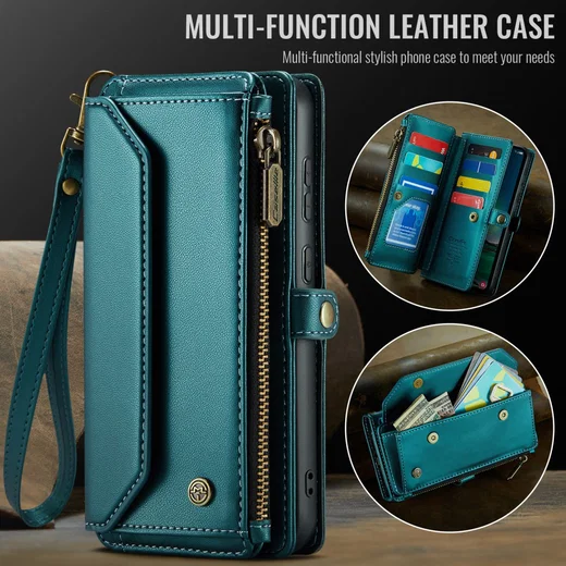 CaseMe C36 Samsung Galaxy S25 FE Hoesje Zipper Book Case Blauw afbeelding 9